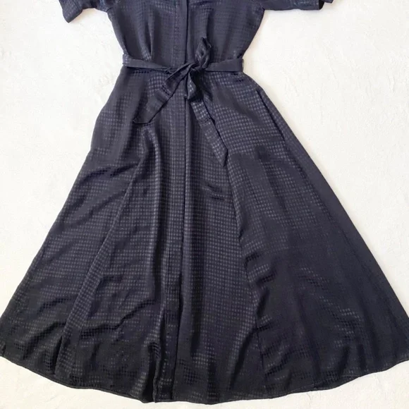 VGT Calvin Klein Black Tie-Sleeve Jacquard Special Occasion Evening Maxi Dress 4